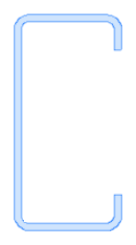 Blue DXF section profile preview
